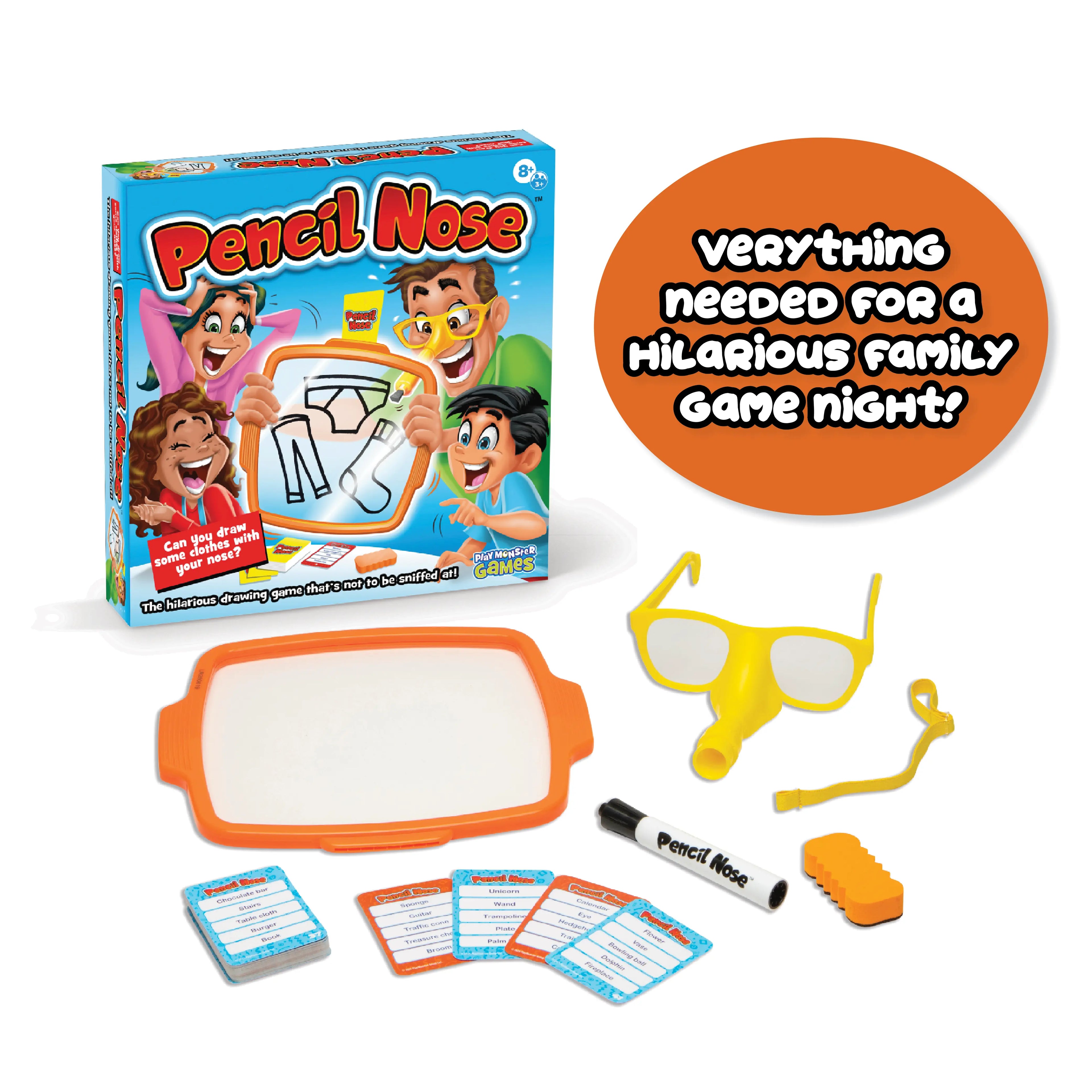 Pencil Nose Board Game – Creative Drawing & Social Party Game for Kids & Adults