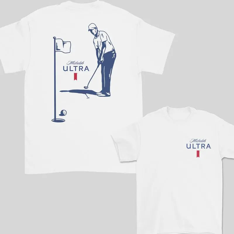 Michelob Ultra Golfing T-Shirt – Double-Sided Tee, Perfect Gift for Men, Stylish and Comfortable.