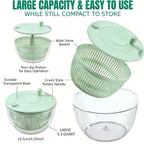 3-in-1 Large Salad Spinner & Vegetable Washer (5.3 Qt) - Includes 5-Blade Slicer, Strainer & Egg Separator