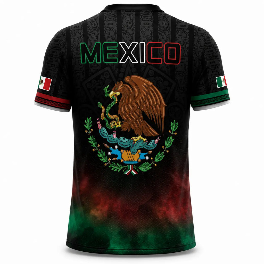 Mexico Aztec Warrior 3D All-Over Print Shirt – Patriotic Eagle & Snake Sports Tee