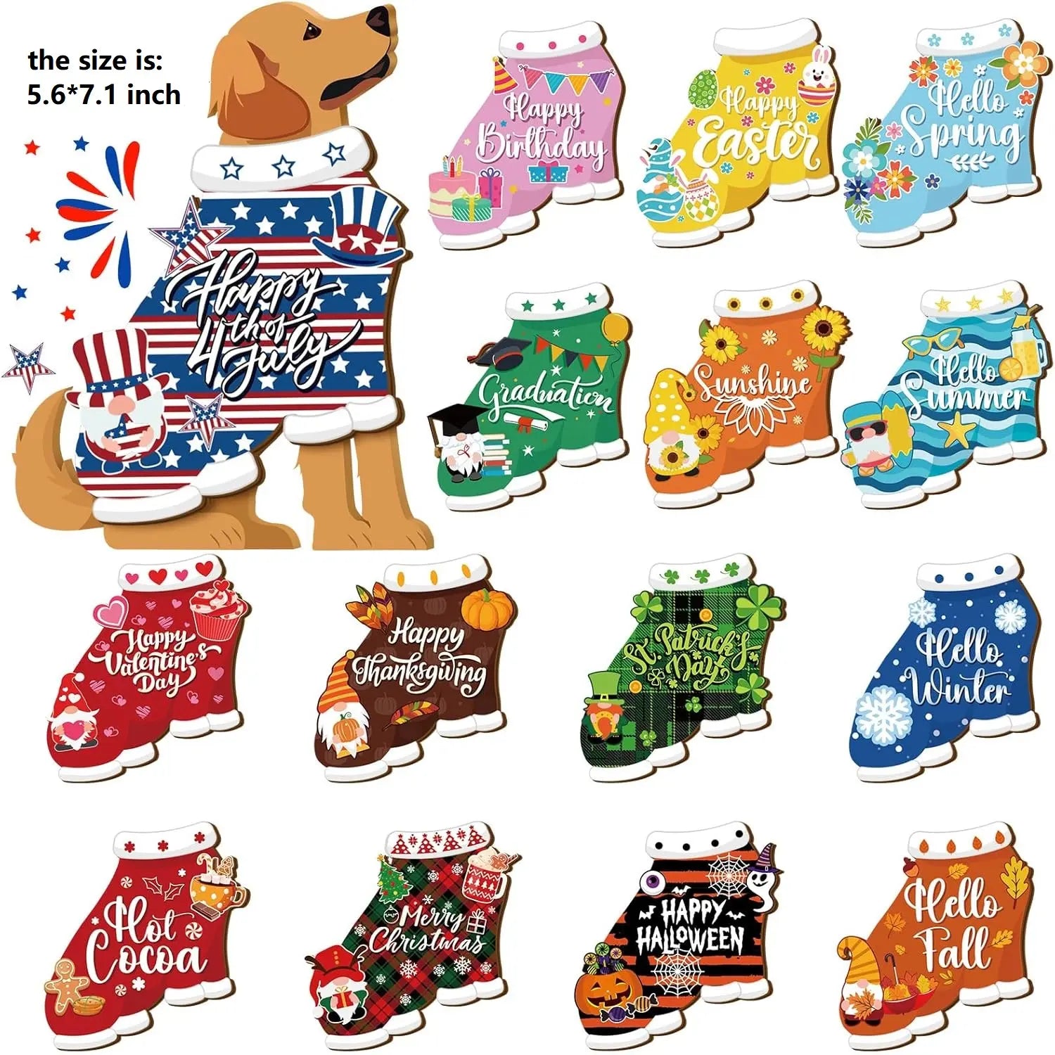 Interchangeable Cat Wooden Desk Decor with Magnetic Seasonal Hats – Cute Holiday Gift for Cat Lovers