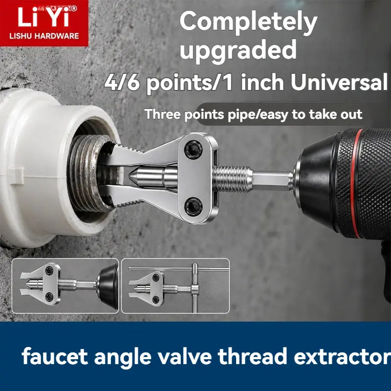 Universal Broken Pipe Thread Extractor Tool (1/2", 3/4", 1") – Drill-Powered Pipe Nipple Remover