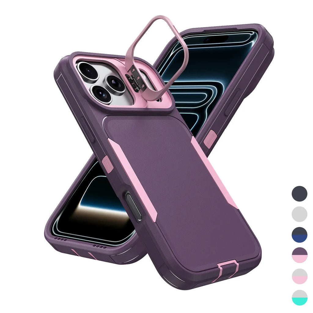 iPhone Military-Grade Heavy Duty Case with Camera Kickstand & Rugged Protection