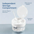 Retainer Cleaner Case Box – Travel Soak Storage Container with Mirror, Brush & Drain Tray
