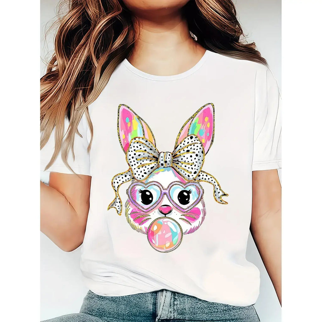 "Lucky Bunny" Easter & St. Patrick's Day Tee: Soft Stretchy Festive Shirt