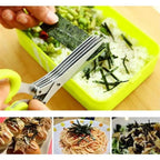 Stainless Steel 5-Blade Scallion Cutter Scissors – Multi-Layer Kitchen Herb Shears