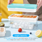 Stackable Ice Cube Tray Set with Lid, Storage Bin & Scoop - BPA-Free, Easy-Release (64/96 Capacity)