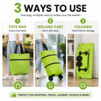 2-in-1 Foldable Rolling Shopping Tote Bag – Large Capacity Grocery Cart with Wheels