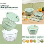 3-in-1 Large Salad Spinner & Vegetable Washer (5.3 Qt) - Includes 5-Blade Slicer, Strainer & Egg Separator