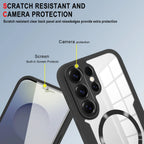 Built-in Screen Protector MagSafe Case – Transparent Rugged Silicone Bumper Cover for Samsung Galaxy S26 Ultra