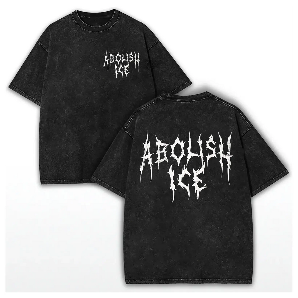"ABOLISH ICE" Heavy Metal Washed Tee | Vintage Human Rights Streetwear
