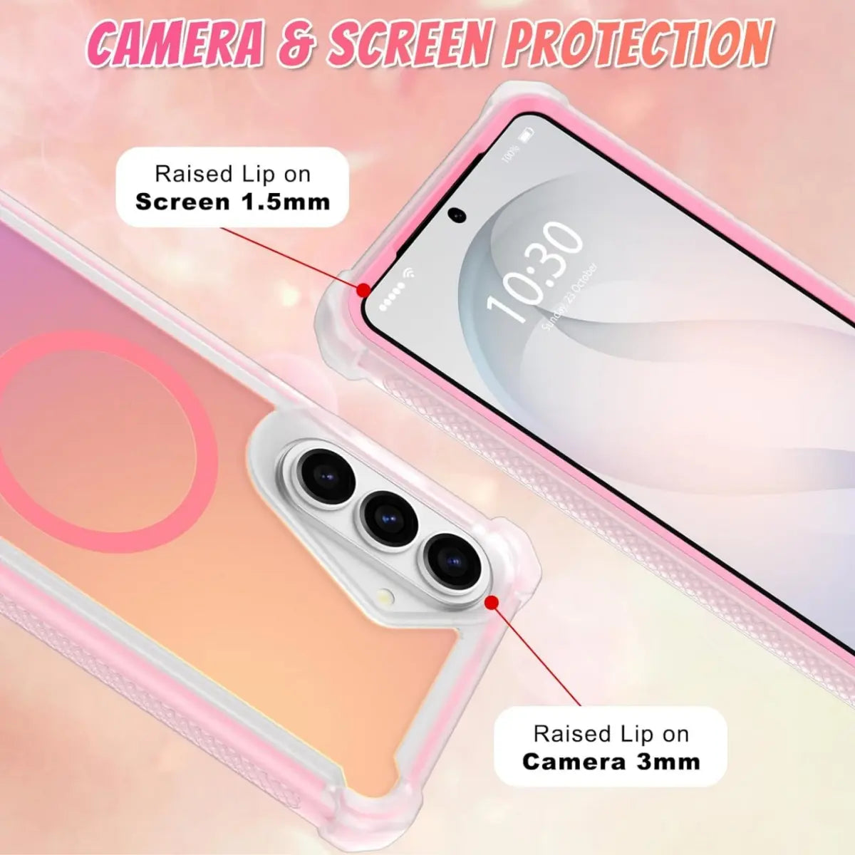 2-in-1 Fluorescent Iridescent MagSafe Case – Laser Gradient Shockproof Cover for Samsung Galaxy S26 Ultra