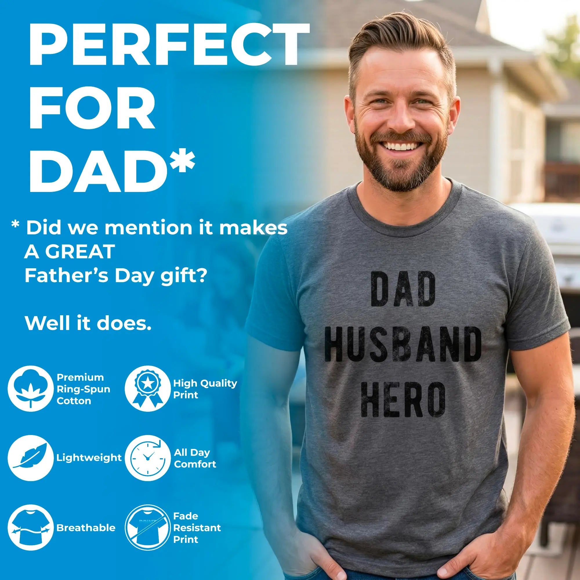 'Awesome Like My Daughter' Funny Graphic T-Shirt | Vintage Dad Joke Father's Day Gift for Him