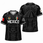 2026 Mexico Retro Soccer Jersey – White & Red Guadalupe, Sugar Skull & Aztec Calendar Football Shirt