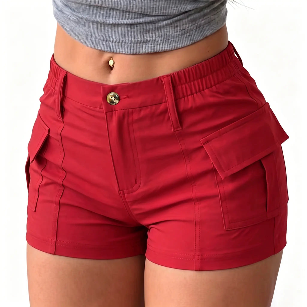 3-Pack Women’s Summer Cargo Shorts – Multi-Pocket Button Waist Versatile Trousers