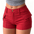 3-Pack Women’s Summer Cargo Shorts – Multi-Pocket Button Waist Versatile Trousers