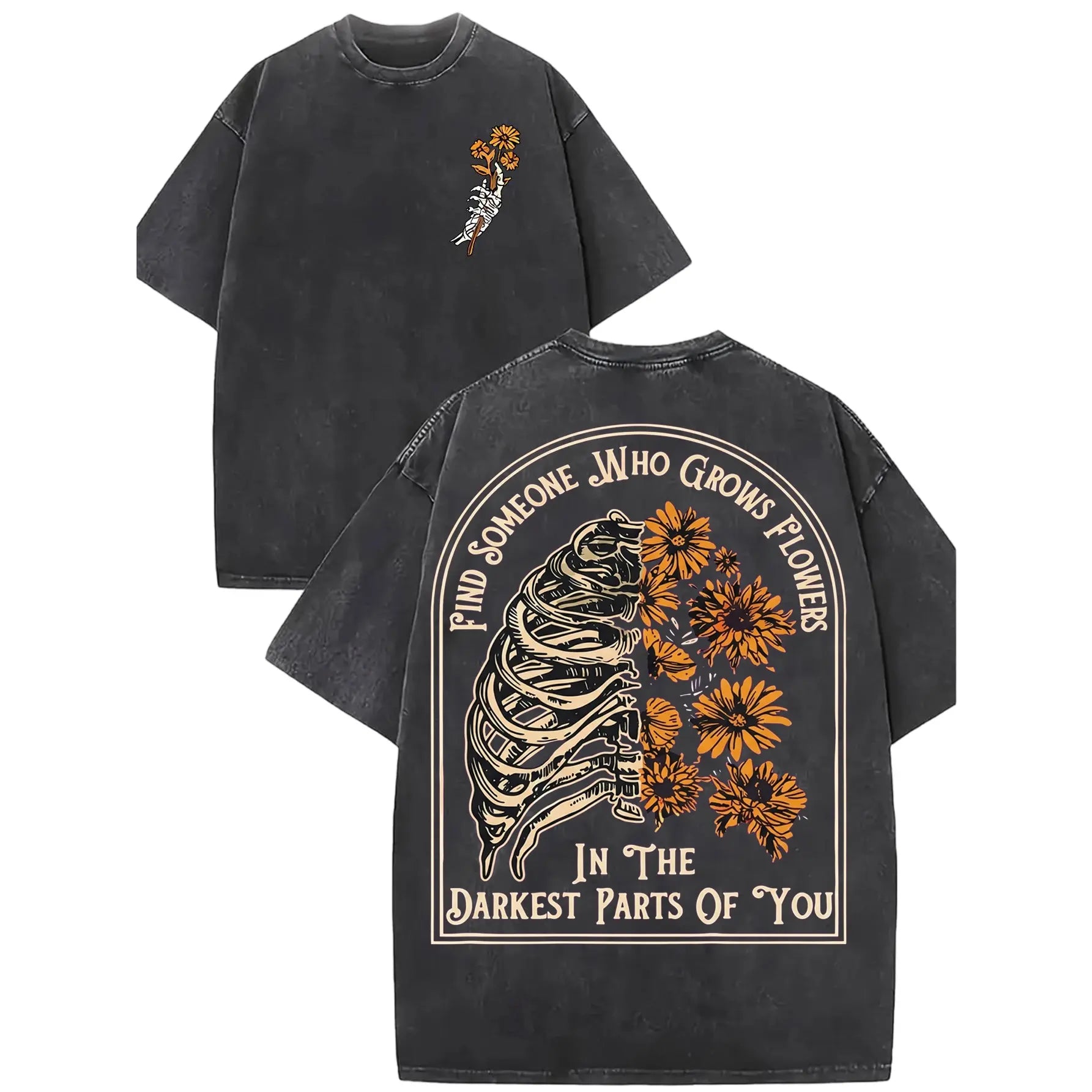 "Find Someone Who Grows Flowers" 230g Heavyweight Ribbed Streetwear Tee
