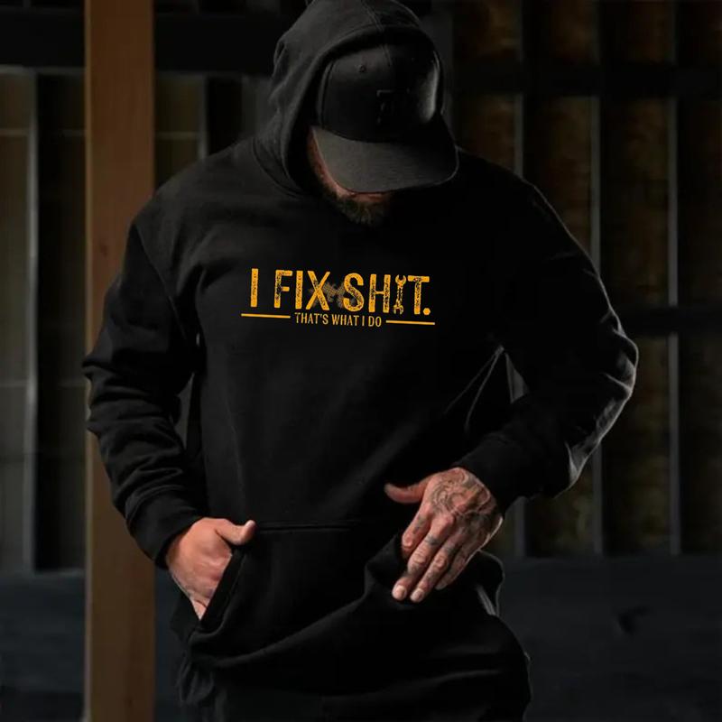 "I Fix Sh*t" Funny Mechanic Hoodie | Blue Collar Attitude Workwear