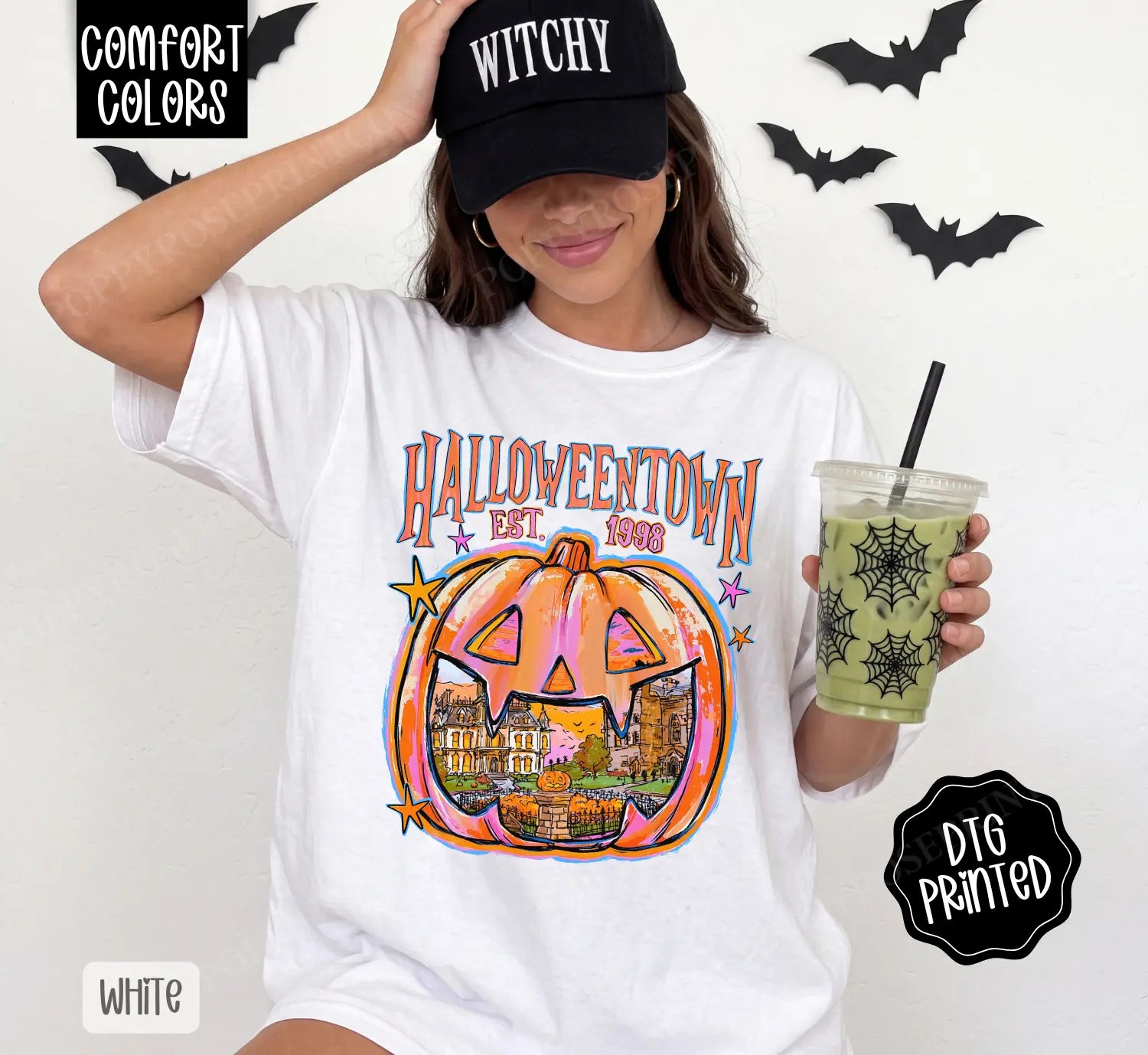 Halloweentown Comfort Colors Vintage Shirt – Trendy Women's Fall Spooky Graphic Tee