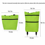 2-in-1 Foldable Rolling Shopping Tote Bag – Large Capacity Grocery Cart with Wheels