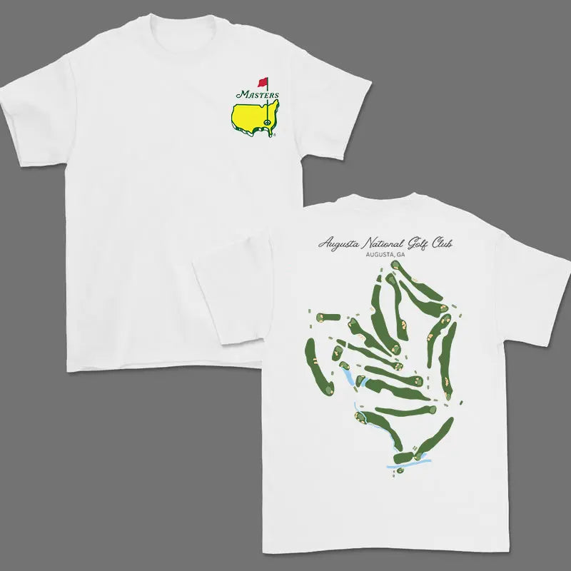 "Augusta National" Full Course Map Tee | Double-Sided Masters Golf Shirt