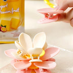 Lotus Magnetic Chip Clips Set – Cute Food Sealing Bag Clips with Fridge Organizer Base