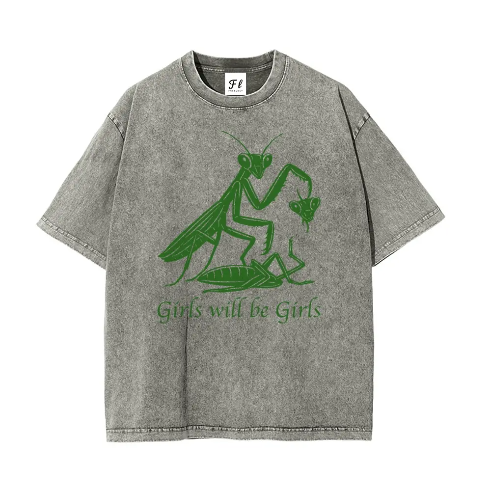 "Girls Will Be Girls" Oversize Graphic Tee: Premium Washed Unisex Apparel