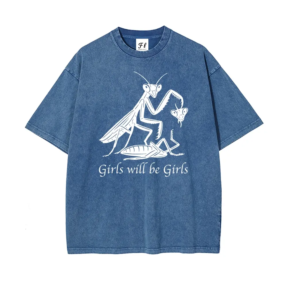 "Girls Will Be Girls" Oversize Graphic Tee: Premium Washed Unisex Apparel