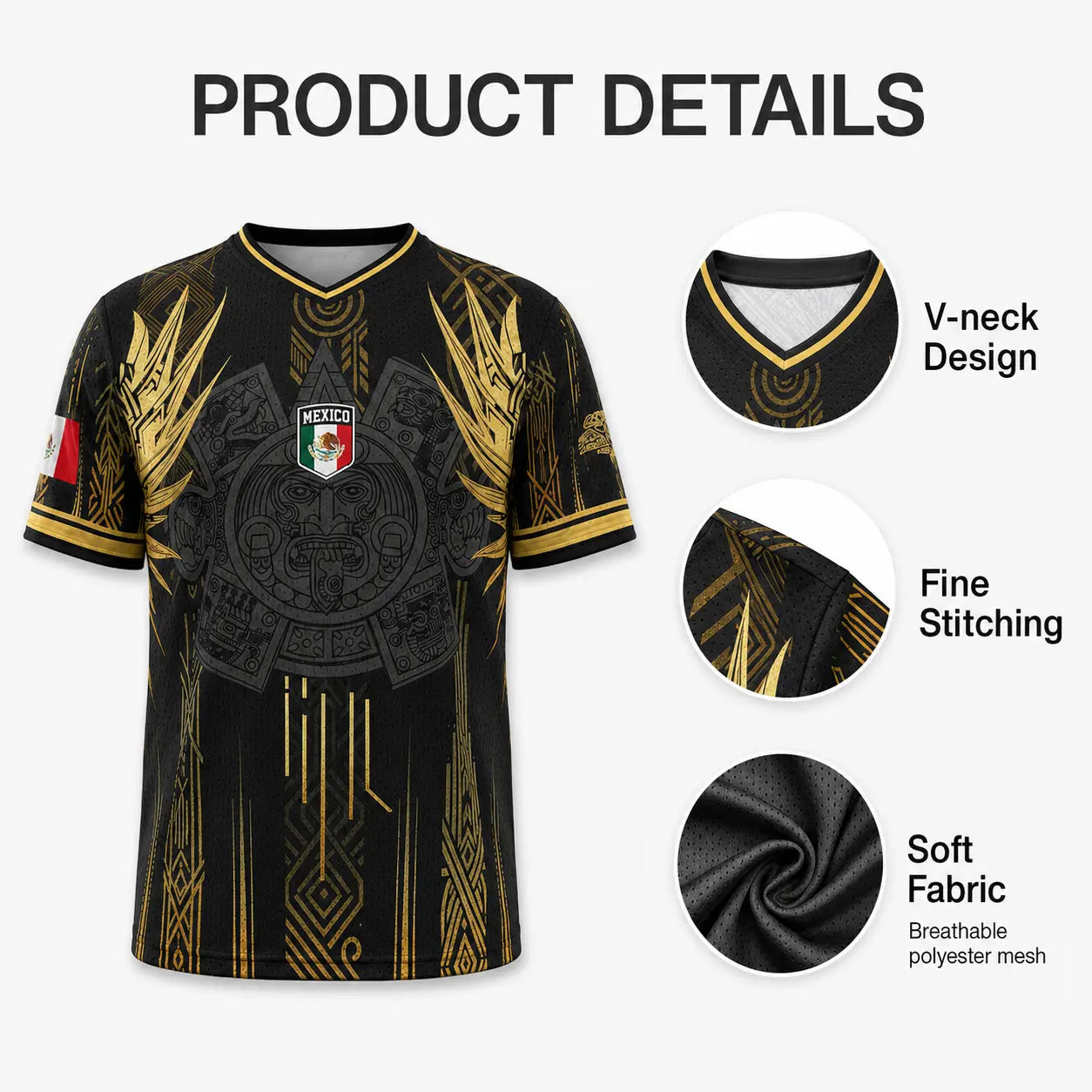 2026 Mexico Aztec Soccer Jersey – Performance Football Fan Apparel & Game Day Tee