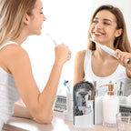 360° Rotating Clear Toothbrush Holder with Transparent Door – Countertop Bathroom Vanity Organizer (1-Pack)