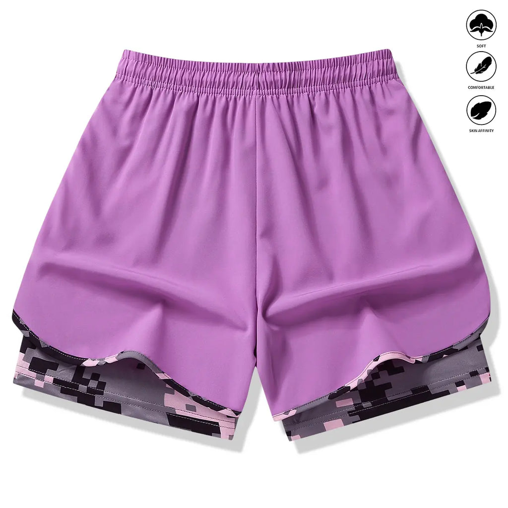 3-Pack Women’s Athletic Shorts with Liner – Drawstring Elastic Waistband Running Shorts