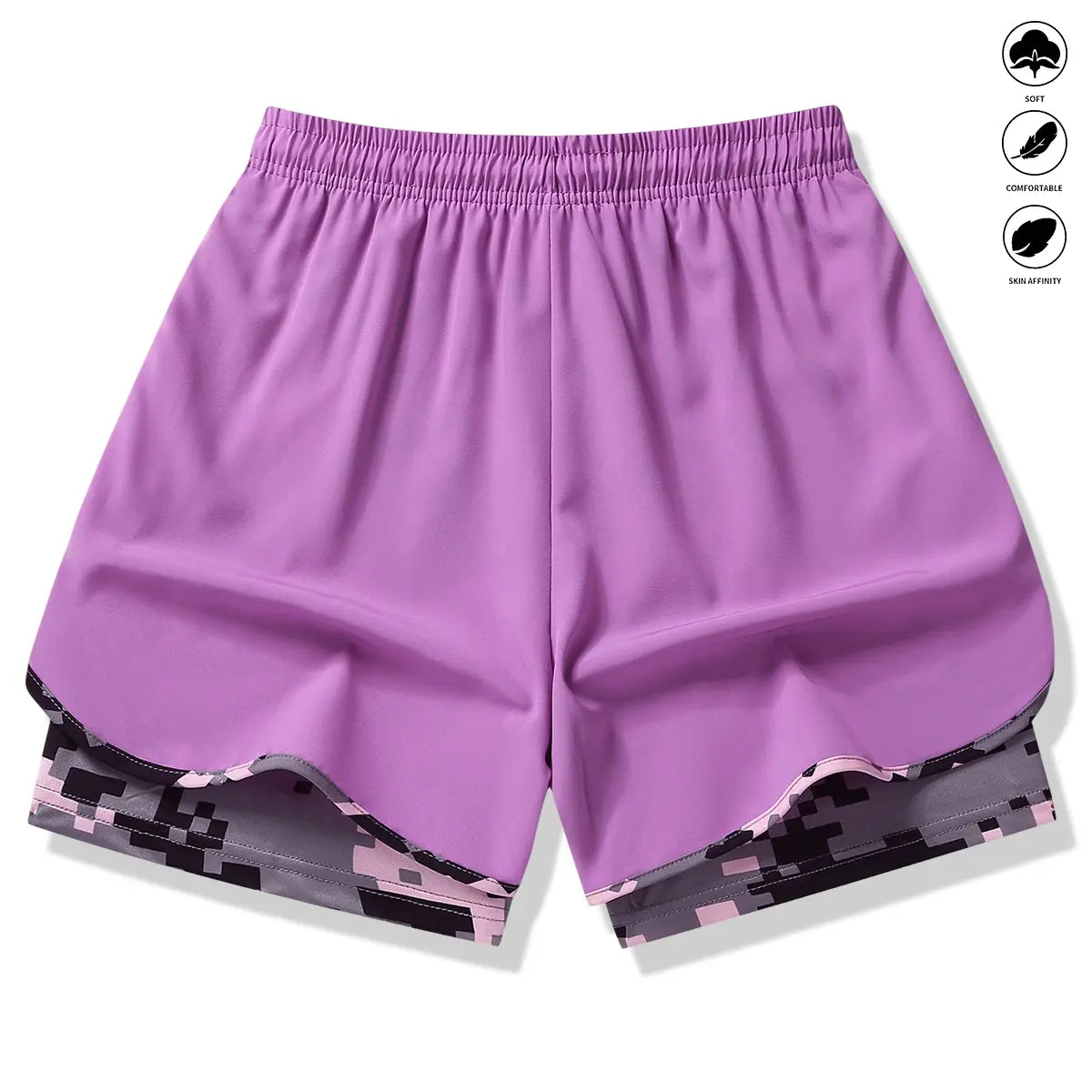 3-Pack Women’s Athletic Shorts with Liner – Drawstring Elastic Waistband Running Shorts