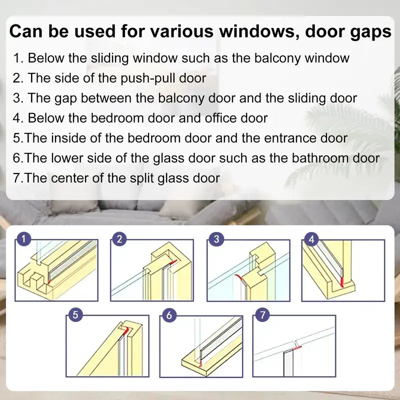 16.4Ft Door Weather Stripping (1.38in Width) – Self-Adhesive Insulation Draft Stopper Seal Strip