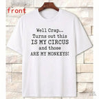 Men’s Comfortable Cotton T-Shirt Featuring Circus Monkeys Saying