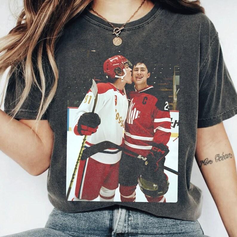 Comfort Colors Connor Storrie & Ilya Rozanov Shirt | Hockey Romance Tee