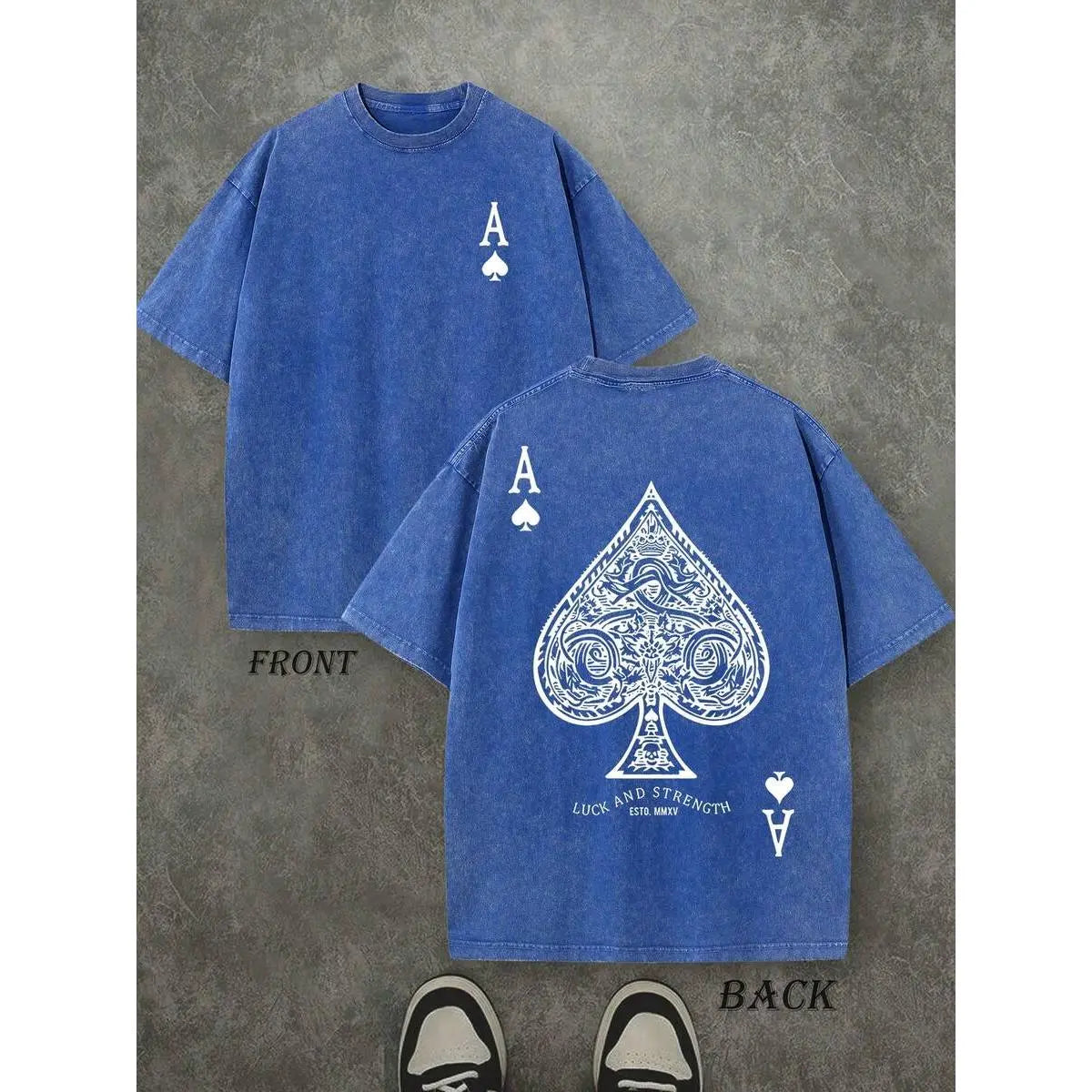 "Luck & Strength" Ace of Spades Tee | 230g Heavyweight Washed Cotton