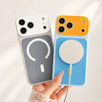 Dopamine Color Block MagSafe Case – Ultra-Slim Matte Hard PC Cover for iPhone 17 Pro Max