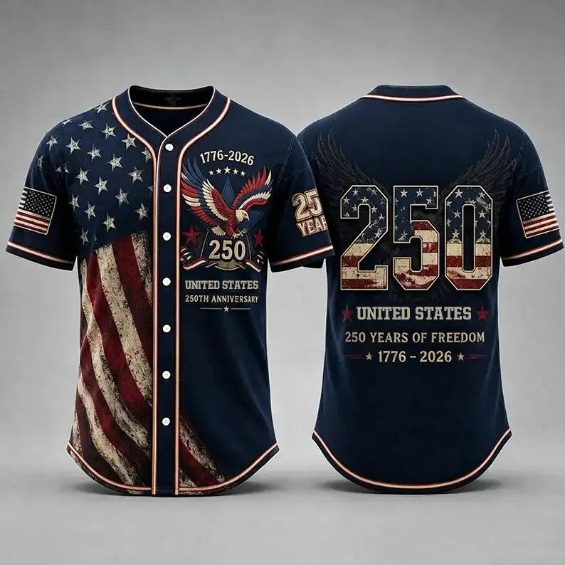 USA 250th Anniversary "1776-2026" Patriotic Baseball Jersey