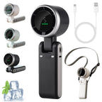 5-Speed Portable Turbo Handheld Fan: 12H Long-Life Battery for Travel & Beach