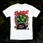 TMNT "DARE Say No To Drugs" T-Shirt | Classic Retro Ninja Turtles Pattern Tee