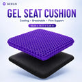 GEECO Purple Gel Seat Cushion – Firm Honeycomb Cooling Pad with Non-Slip Cover