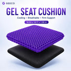 GEECO Purple Gel Seat Cushion – Firm Honeycomb Cooling Pad with Non-Slip Cover