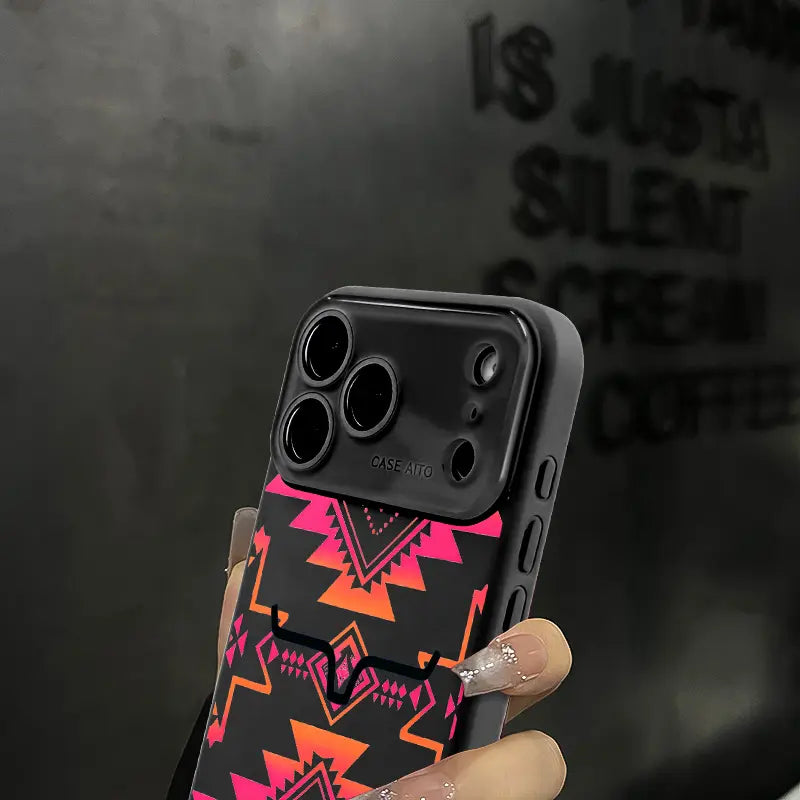Western Bull Horn Aztec Geometric MagSafe Case – Gradient Ethnic Tribal Shockproof Cover for iPhone 17 Pro Max