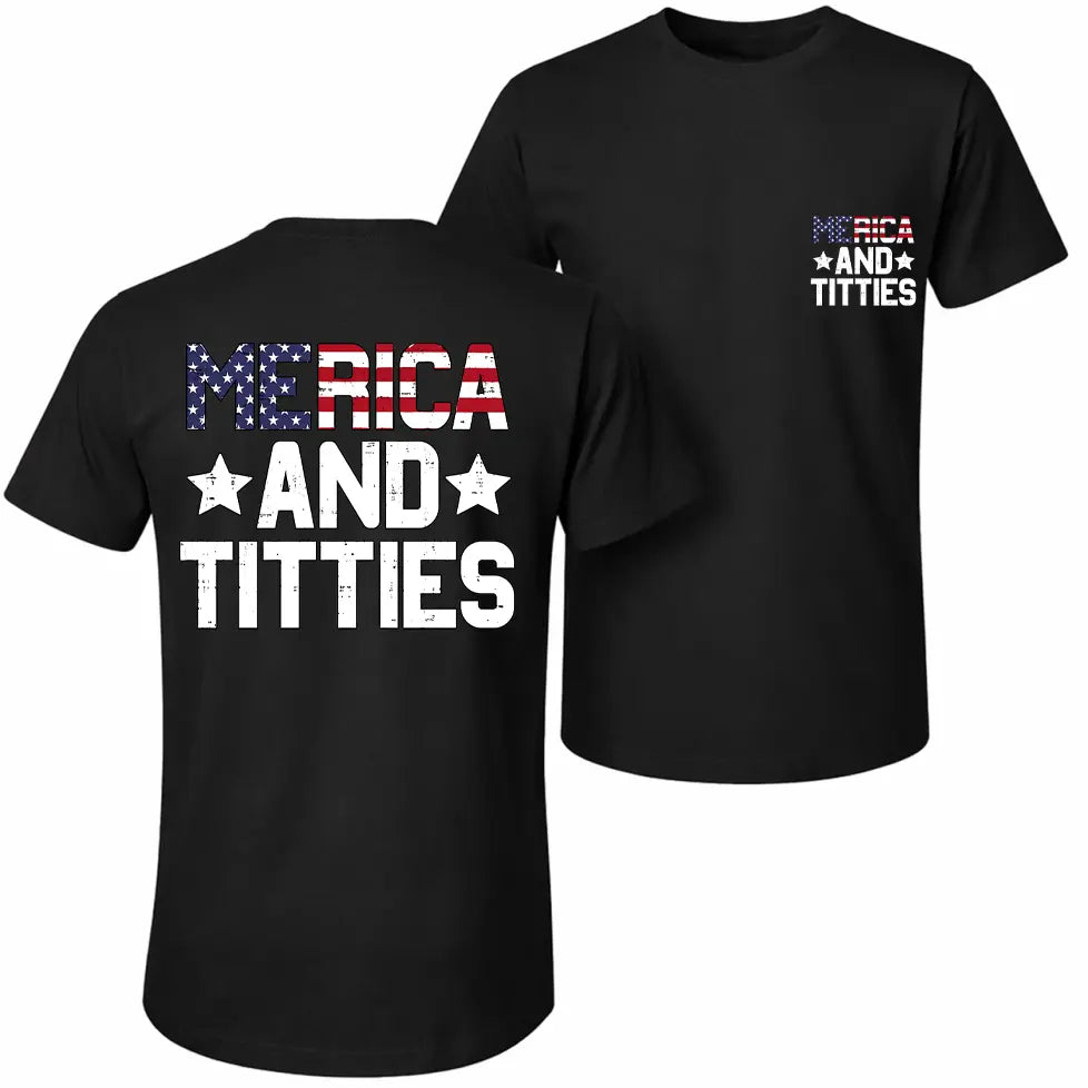 Men's "Merica And Titties" Sleeveless Tank Top – Punk Printed Crew Neck Vest