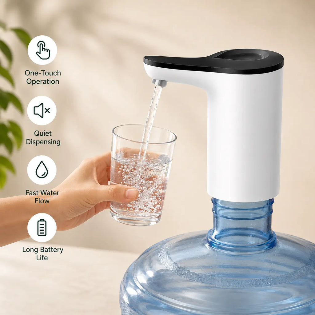 Smart One-Touch Water Bottle Dispenser Pump – Low-Noise Leak-Proof Electric Pump