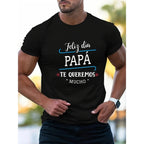 Home Break 'Feliz Dia Papa' Spanish Father's Day Graphic T-Shirt - Sweat-Absorbing Cotton Short Sleeve