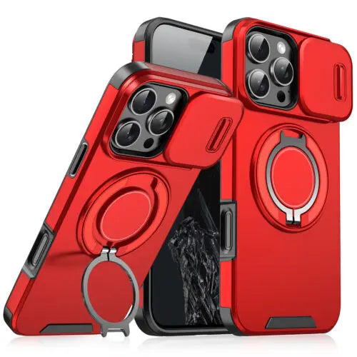 MagSafe Case with Slide Camera Cover & Ring Kickstand – Military Grade Shockproof for iPhone 17 Pro Max