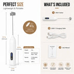 Electric Handheld Milk Frother – USB-C Rechargeable Stainless Steel Foam Maker