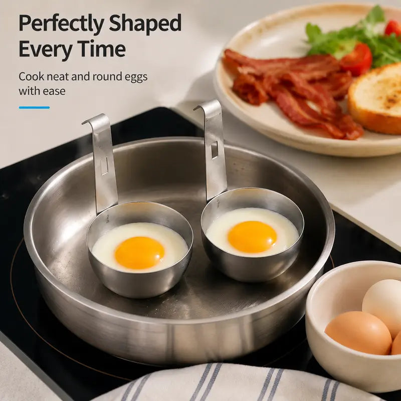Stainless Steel Egg Poacher with Hanging Hook – Easy-Clean Kitchen Steamer (1-Pack)