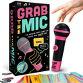 Grab The Mic Karaoke Party Game – Foam Microphone & 125 Cards Board Set